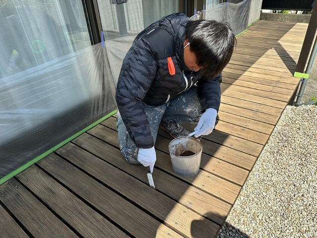 名古屋市緑区 ウッドデッキ塗装 施工例 イメージ