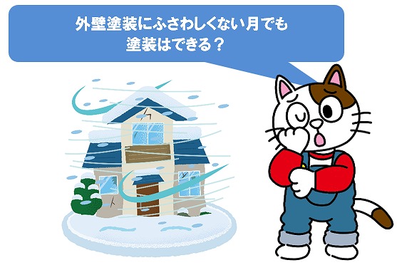 外壁塗装の時期にふさわしくない月の特徴　イメージ