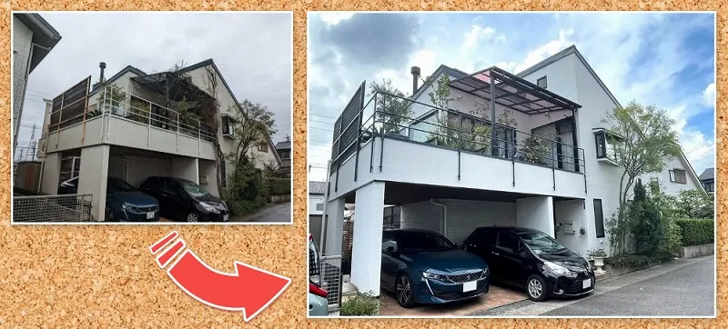 おしゃれな外壁塗装　緑区　南欧風住宅　外壁塗装　施工例