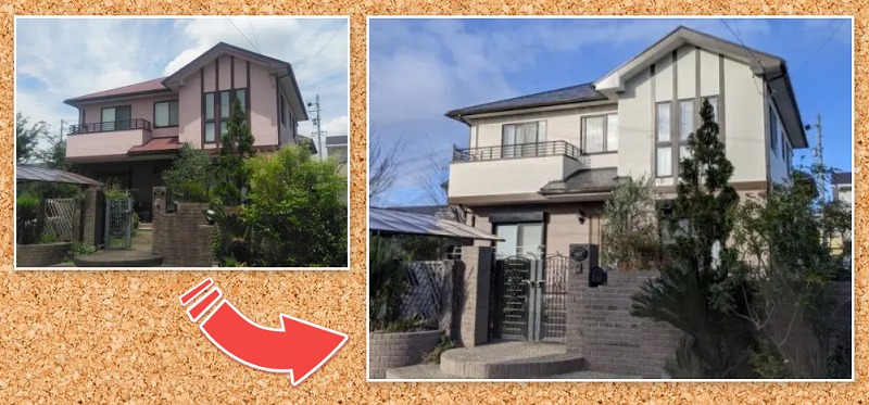 おしゃれな外壁ツートン塗装施工例①　西尾市　住友林業　外壁塗装　施工例