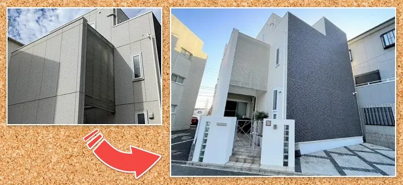 おしゃれな外壁塗装　東区　トヨタホーム　外壁塗装　施工例
