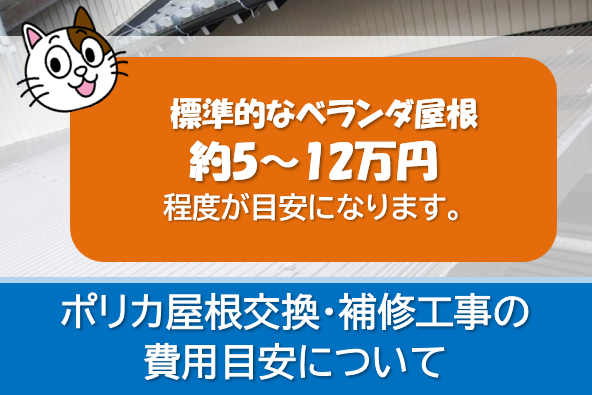外壁塗装の際 ポリカーボネート屋根交換・補修工事の費用目安について イメージ