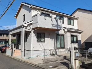 名古屋市東区　クールなモダン住宅　ダブルトーン外壁塗装 施工例