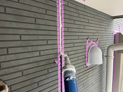 名古屋市東区 モダン住宅 ダブルトーン外壁塗装 施工例 シーリング充填 イメージ