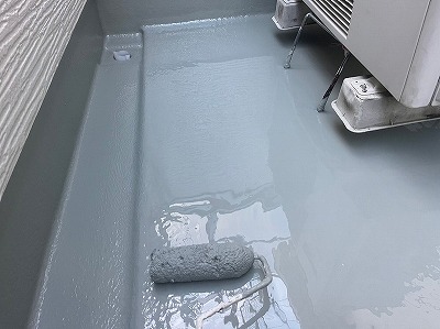 名古屋市東区 モダン住宅 ダブルトーン外壁塗装 施工例 ベランダ塗装 イメージ
