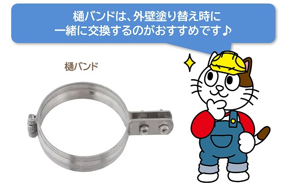 樋バンドは、外壁塗装時に一緒に交換するのがおすすめ　イメージ