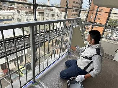 名古屋市東区 賃貸マンション ツートンカラー外壁塗装 施工例 イメージ