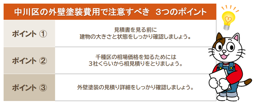 中川区　外壁塗装相場費用で注意すべきこと　イメージ