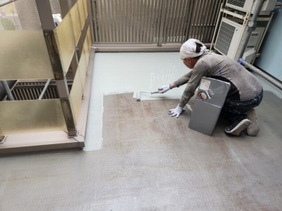 名古屋市西区 おしゃれなシンブルモダン住宅 外壁塗装 施工例 ルーフバルコニーFRP防水塗装 イメージ