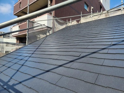 名古屋市西区　おしゃれなシンブルモダン住宅　外壁塗装 施工例　カラーベスト屋根塗装　完成　イメージ