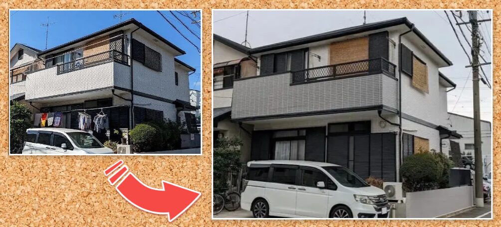 中川区で施工した和モダン住宅外壁塗装の施工例と相場費用　イメージ