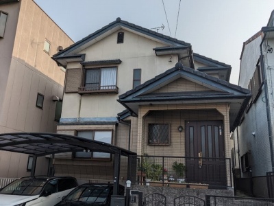 名古屋市中川区 モダン住宅 ダブルトーン外壁塗装 施工前 イメージ