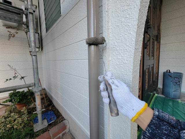 名古屋市中川区 おしゃれな和風住宅 外壁塗装 施工例 樋塗装 イメージ