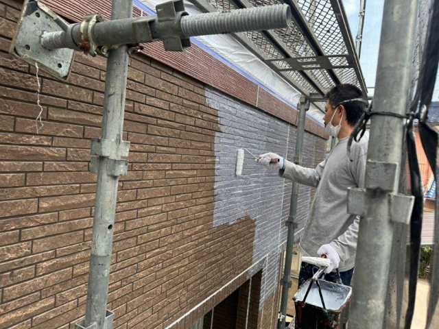 名古屋市守山区 おしゃれなダブルトーン外壁塗装 施工例 ダブルトーン下塗り イメージ