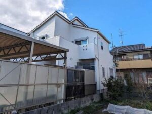 名古屋市中村区　モダン住宅　ダブルトーン外壁塗装　施工例