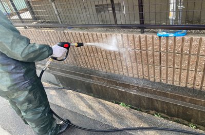 安城市 アート林A棟 賃貸アパート外壁塗装 施工例 高圧洗浄 イメージ