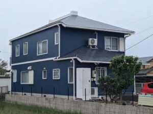 稲沢市　ネイビー系　セキスイハイム　外壁塗装　施工例
