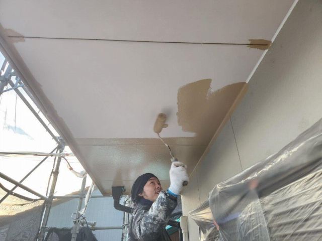名古屋市北区 3階建住宅 ダブルトーン外壁塗装 施工例 軒天塗装 イメージ