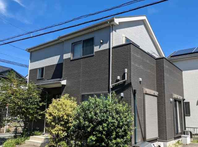 名古屋市西区 2階建てモダン住宅 外壁ダブルトーン外壁塗装 施工例 イメージ