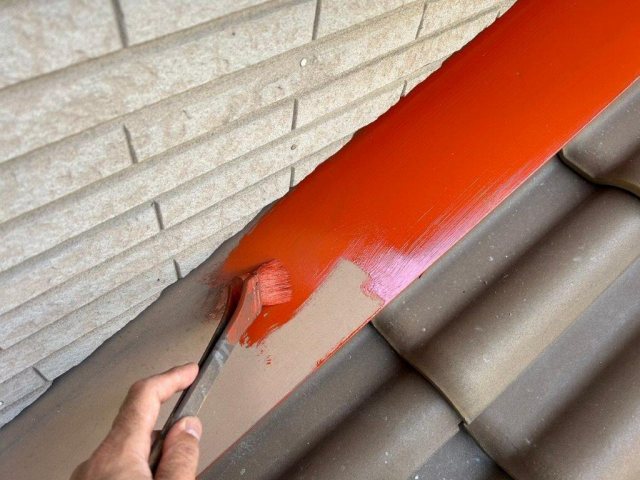 碧南市　お洒落な洋風住宅　ダブルトーン外壁塗装　施工例　屋根笠木塗装　イメージ