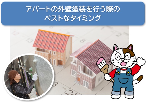 アパートの外壁塗装を行う際のベストなタイミング　イメージ