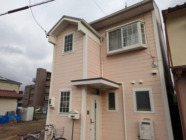 名古屋市北区 ブルー系 北欧風住宅 外壁塗装 施工例 塗装前 イメージ