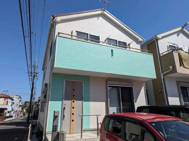 名古屋市北区 ペパーミント系 洋風住宅 外壁塗装 施工例