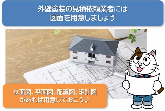 外壁塗装の見積り依頼業者には、図面を用意しましょう イメージ