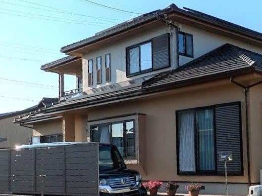 大垣市　ブラウン系　和風モダン住宅　外壁塗装　施工例　イメージ