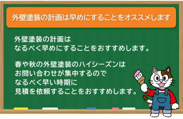 外壁塗装の計画は早めにする 見積り イメージ