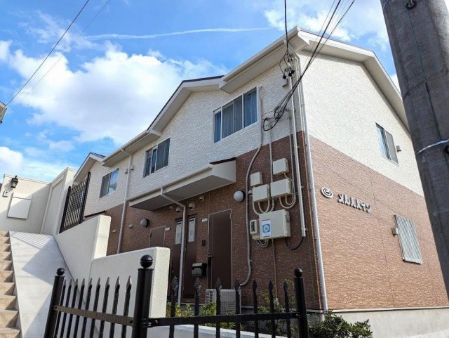 守山区　賃貸アパート　多彩仕上げ　外壁塗装　施工例　外壁塗装　完成　イメージ