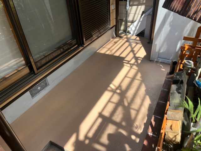 名古屋市北区　ベージュ系　和風住宅　外壁塗装　施工例　土間完成③　イメージ