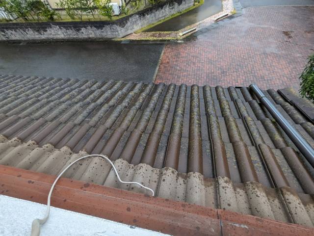 可児市 洋風エレガンス住宅 外壁塗装 施工例 モニエル瓦塗装前 イメージ
