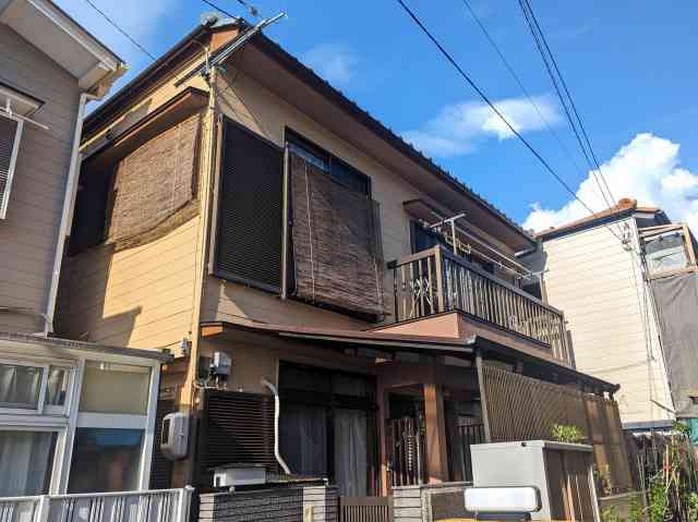 名古屋市北区　ベージュ系　和風住宅　外壁塗装　施工例の写真