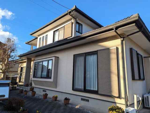 大垣市 ブラウン系 和風モダン住宅 外壁塗装 施工例 塗装前 イメージ