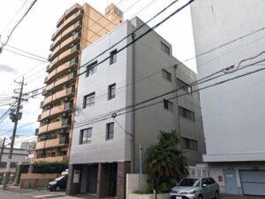 名古屋市千種区　グレー系　ビル外壁修繕塗装　施工例