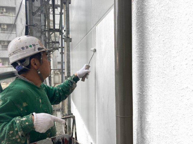 千種区 グレー系 ビル外壁修繕塗装 施工例 鋼板パネル外壁塗装 イメージ