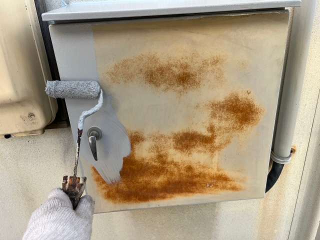 名古屋市北区 賃貸アパート「メゾンひかり」様 外壁塗装 施工例 ボックス下塗り イメージ