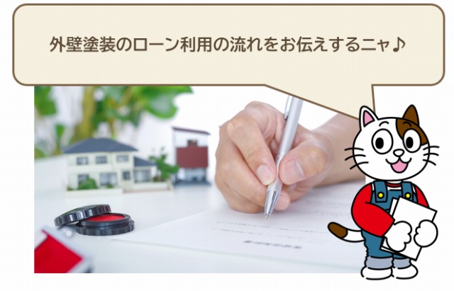 外壁塗装のリフォームローン利用の流れ　イメージ