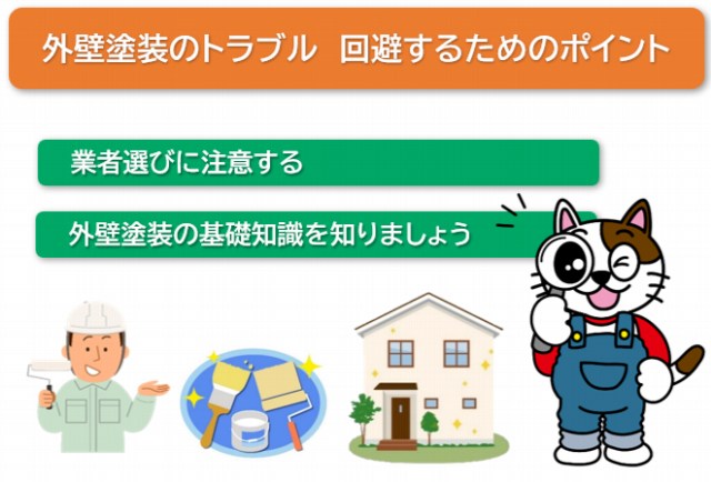 外壁塗装のトラブル 回避するためのポイント イメージ