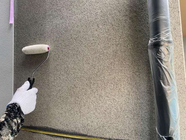 千種区 モダン住宅 ツートンカラー外壁塗装 施工例 グラストウォール下塗り イメージ