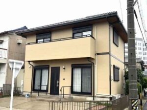 小牧市　黄土色系　和モダン住宅　外壁塗装　施工例