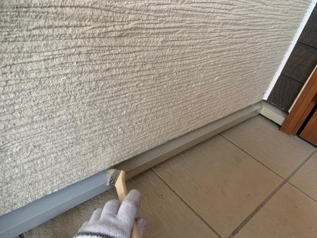 大治町 おしゃれな北欧風住宅 外壁塗装 施工例 水切り巾木塗装 イメージ