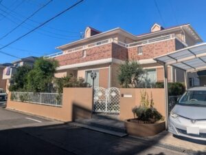 刈谷市　洋風住宅　外壁塗装多彩仕上げ　施工例