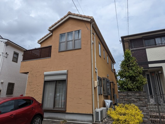 天白区 オレンジ系 南欧風住宅 外壁塗装 施工例 イメージ