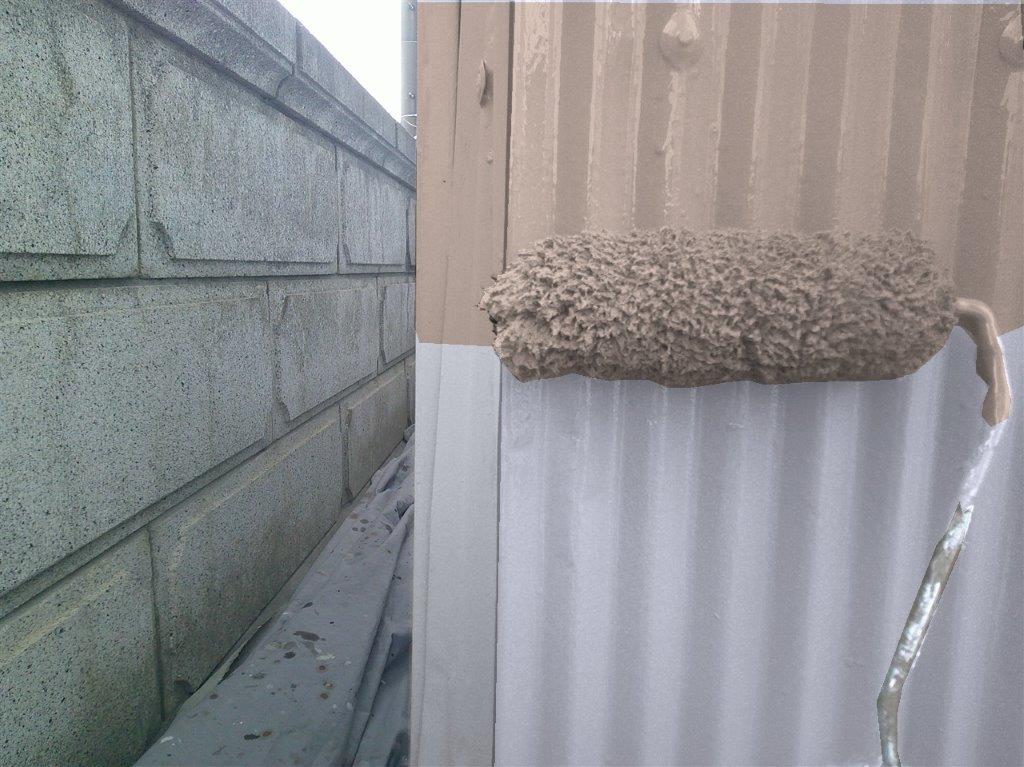 尾張旭市 住宅離れ 外壁塗装 施工例 上塗り1回目 イメージ