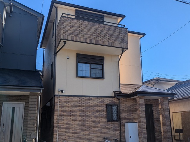 名古屋市守山区　ナチュラルモダン住宅　外壁塗装　施工例の写真