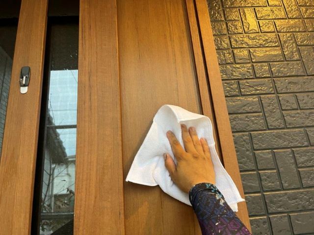 尾張旭市 シンプルモダン住宅 外壁塗装 施工例 塗装後清掃作業 イメージ