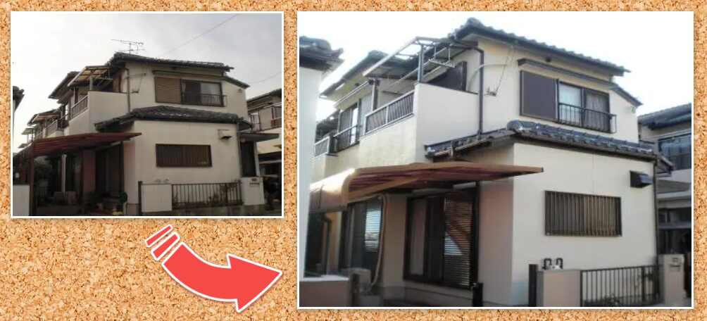 ウレタン塗料　和風住宅外壁塗装　施工例（ダイナロックⅢ使用）　イメージ
