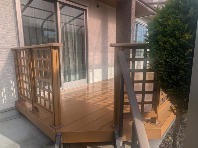 春日井市 おしゃれなモダン住宅 外壁塗装 施工例 ウッドデッキ完成 イメージ
